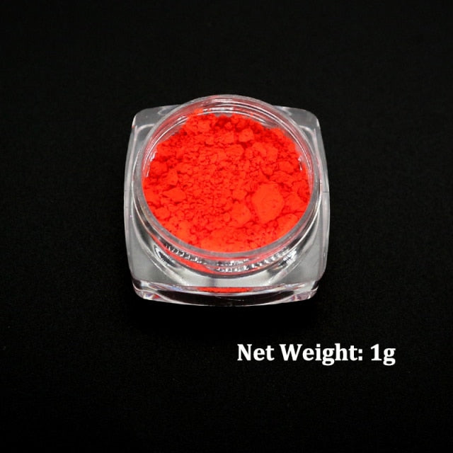 Neon Pigment Powder Fluorescent Nail Glitter