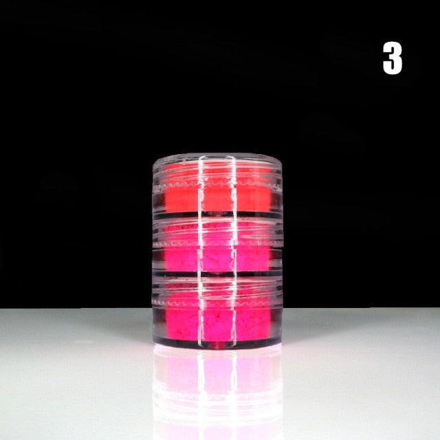 Neon Pigment Powder Fluorescent Nail Glitter